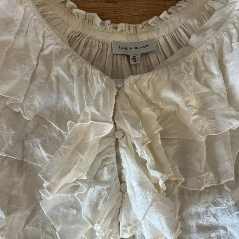 Something Navy Ruffle Top - Picture 2 of 4